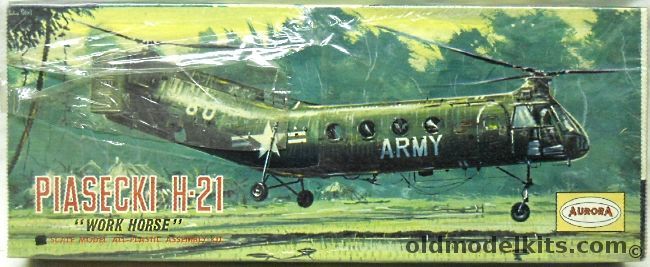 Aurora 1/48 Piasecki H-21 Work Horse Helicopter, 504-98 plastic model kit